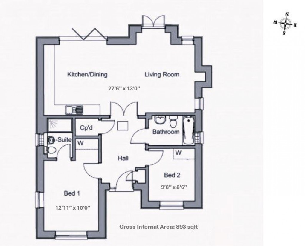 Floorplan for Stick Hill, Edenbridge