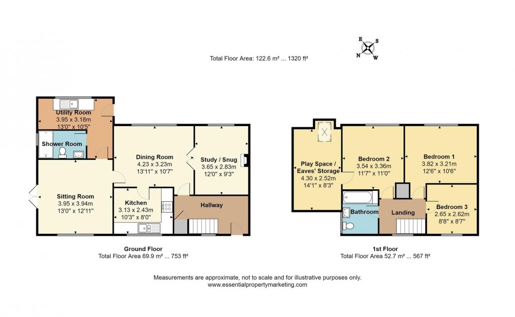 Floorplan for Ridlands Rise, Limpsfield Chart, Oxted