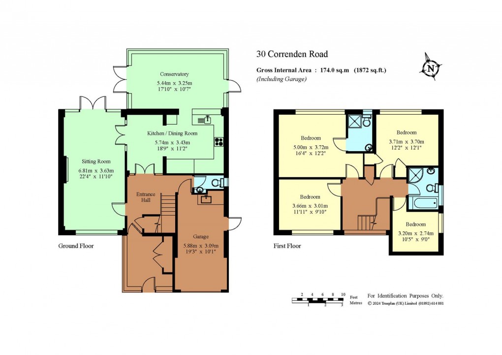 Floorplan for Correnden Road, Tonbridge - Chain Free