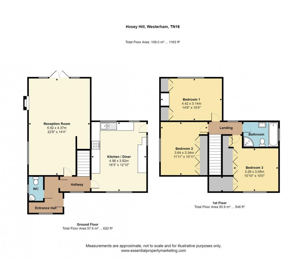 Floorplan for Hosey Hill, Westerham